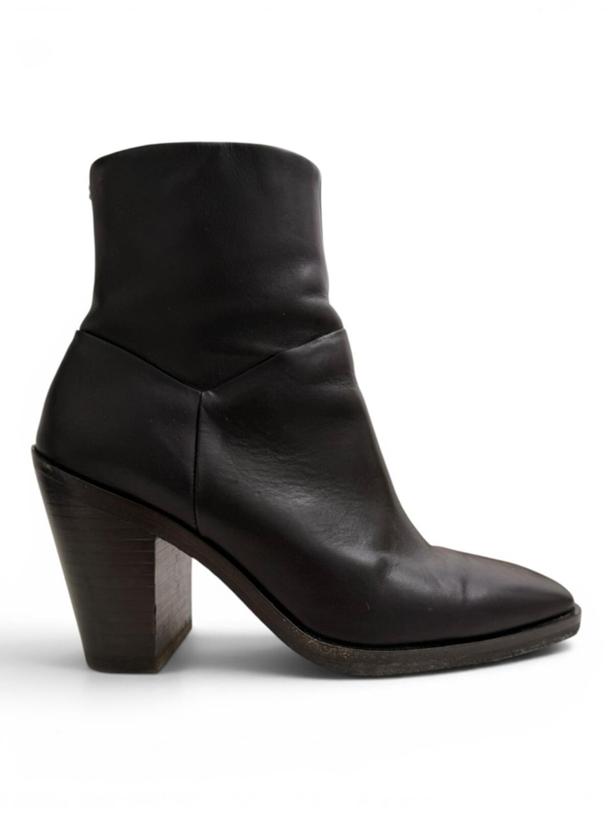 Rag & Bone Axel Leather Ankle Boots Square Toe Black Size 38 - view 2