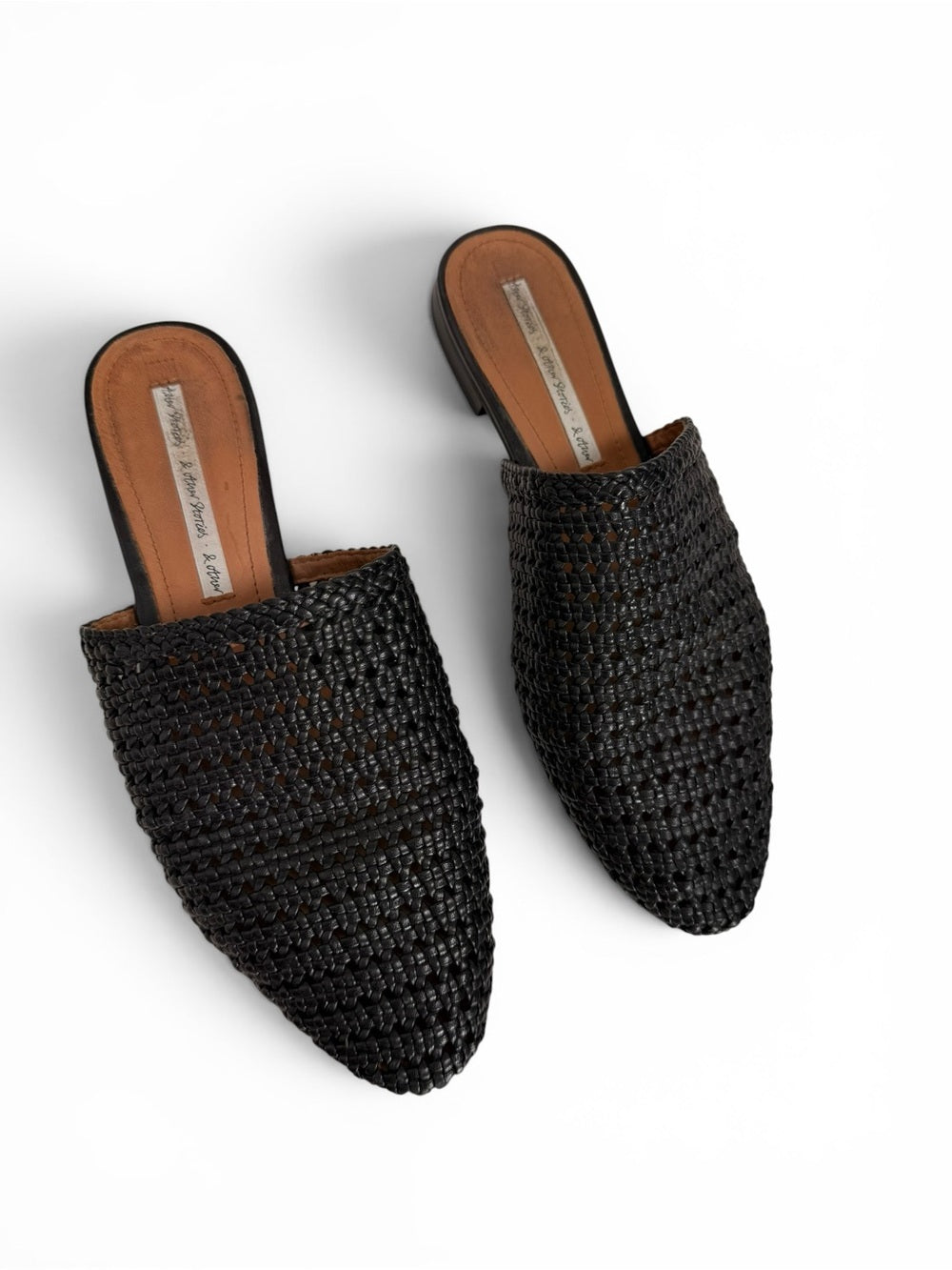 & Other Stories Black Woven Pointed-Toe Mules
