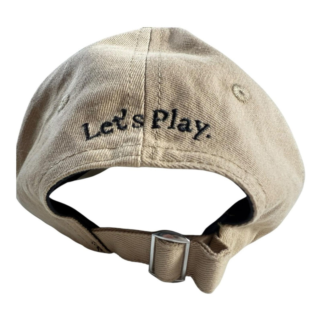 Melanie Auld Tennis Club Embroidered Cotton Baseball Cap Tan Adjustable Strap - view 4