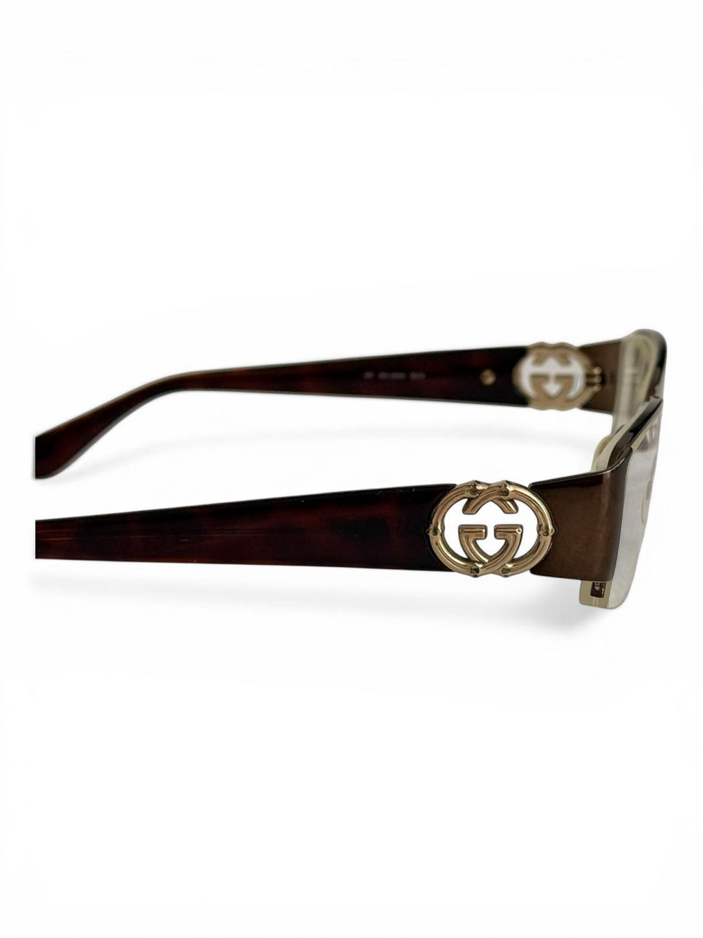 Gucci GG 2844 NVX Eyeglasses Brown Tortoise Gold Logo Half Rim Frames 51 17 135 - view 2