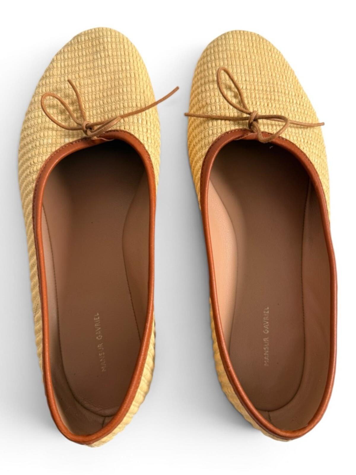 Mansur Gavriel Woven Ballet Flats Raffia Natural 38.5 - view 9