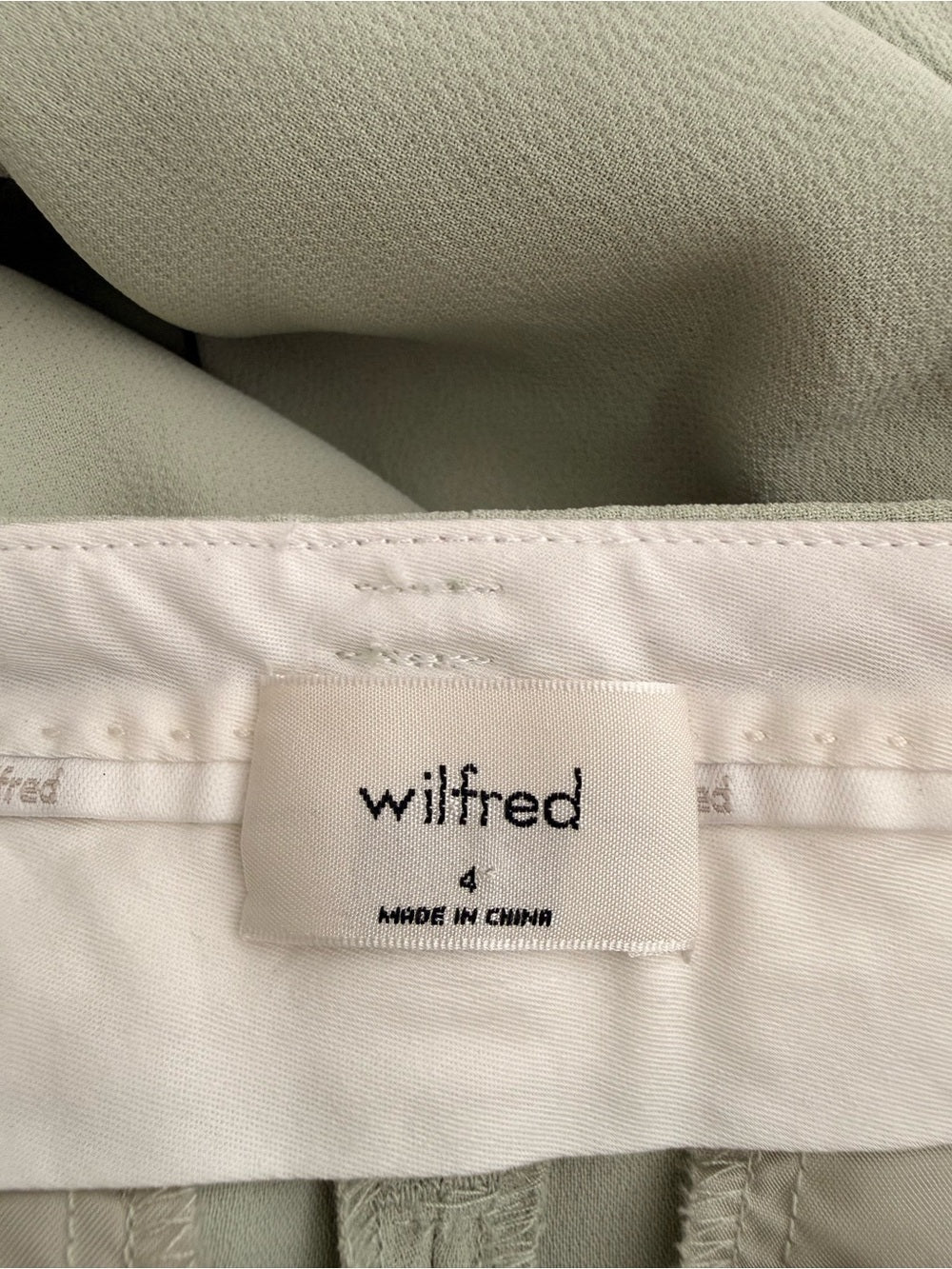 Aritzia Wilfred Effortless Pants Silver Sage Green Size 4 NWT Wide Leg Trousers - view 2