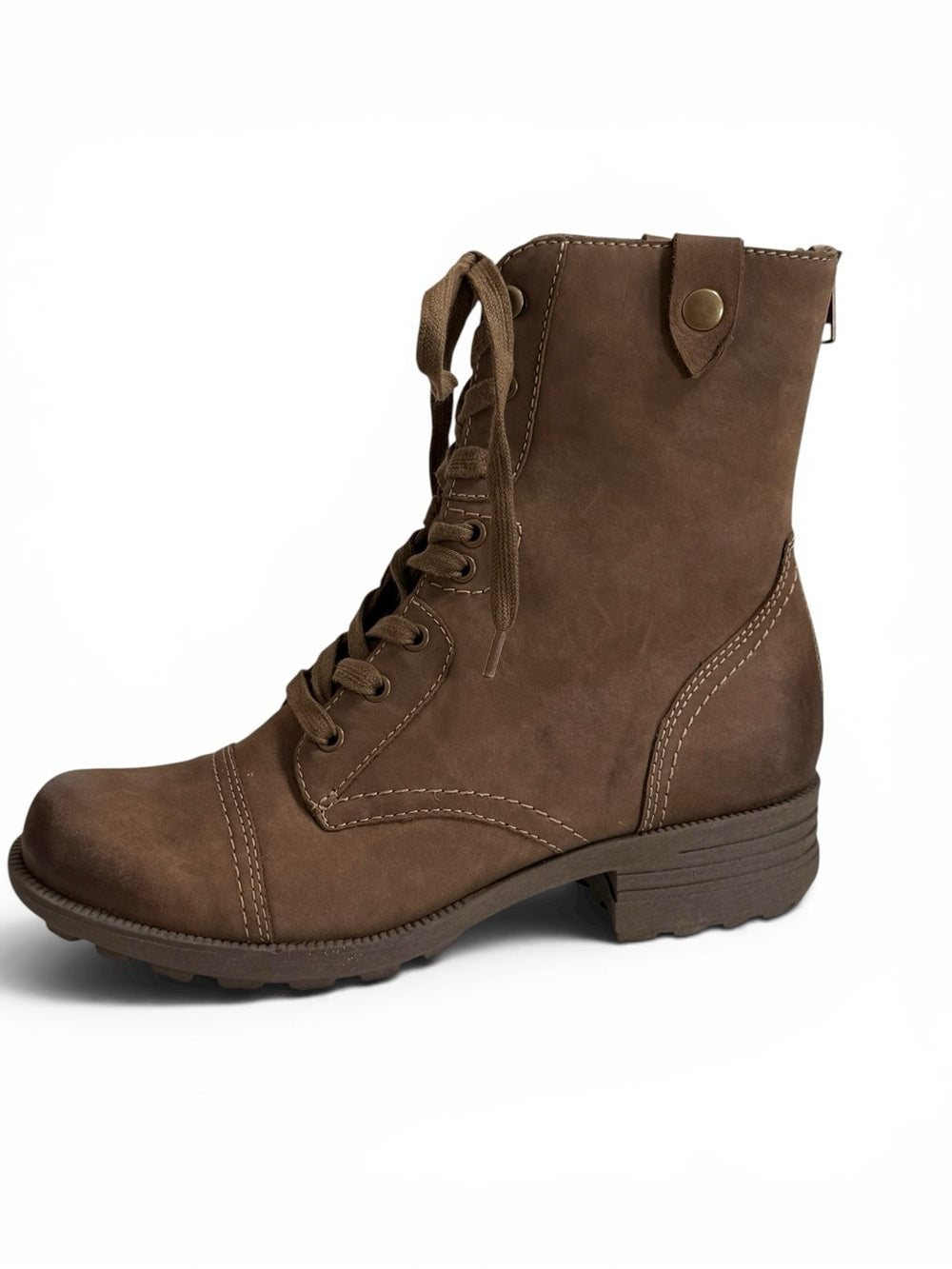 Rockport Women's Brown Leather Combat Boots Lace Up Zip Ankle Boots Size 8 - view 3