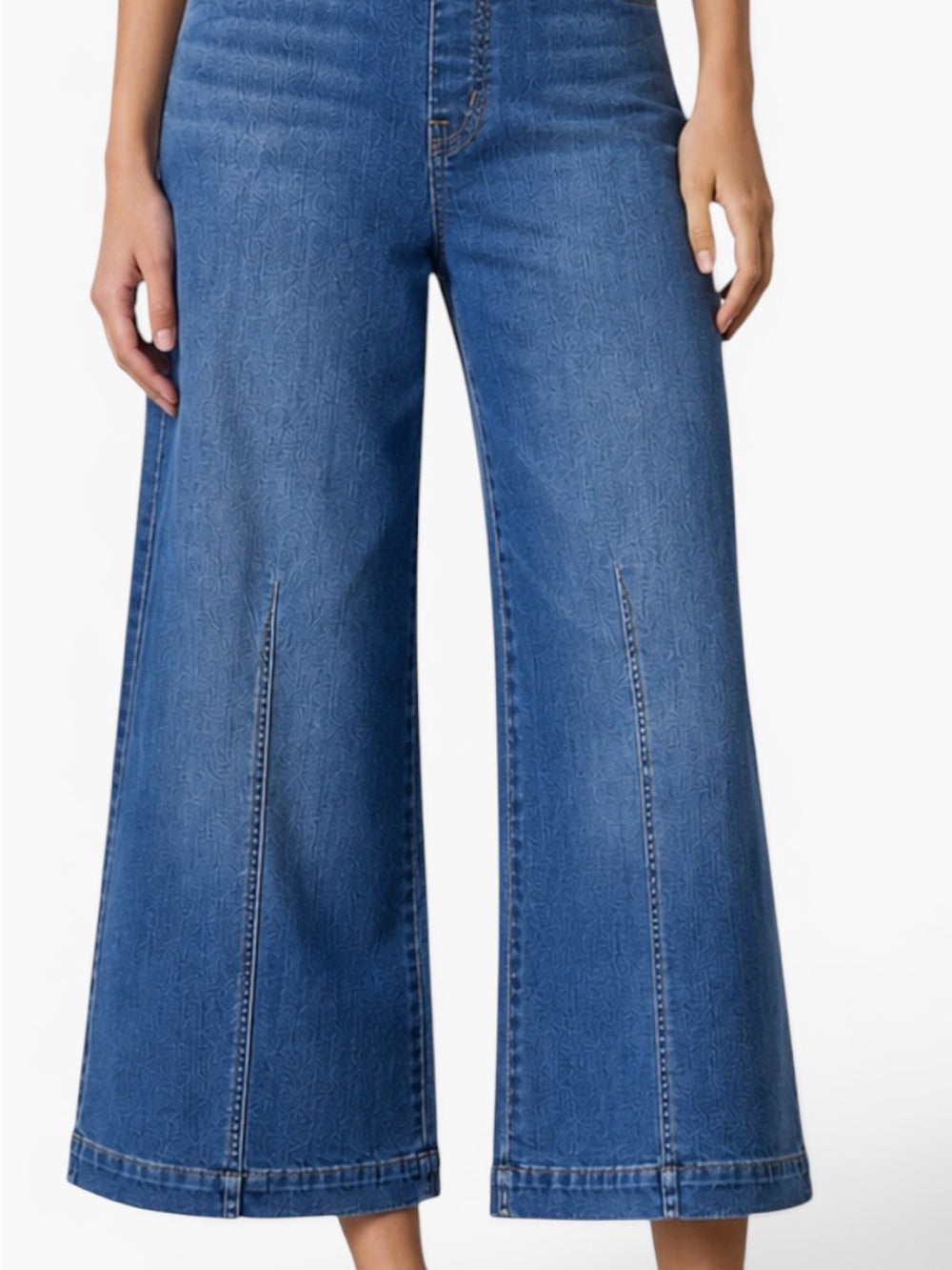 Spanx Petite Wide Leg Jeans Women's M Medium Vintage Indigo Pull-On High Rise - view 2