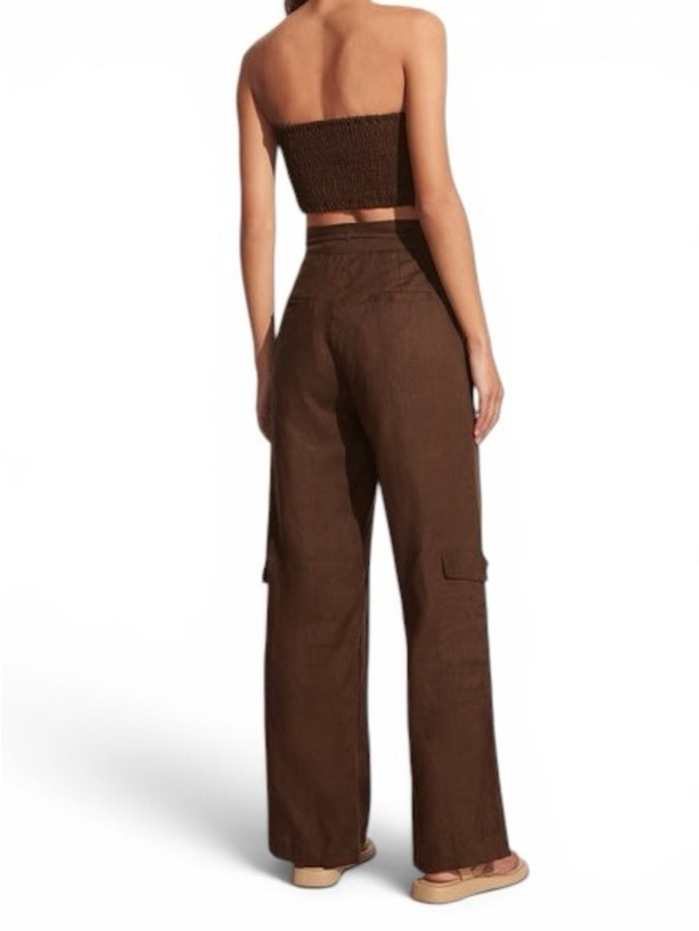 Faithfull The Brand Relais Linen Cargo Pants Brown Size S 100% Linen - view 2