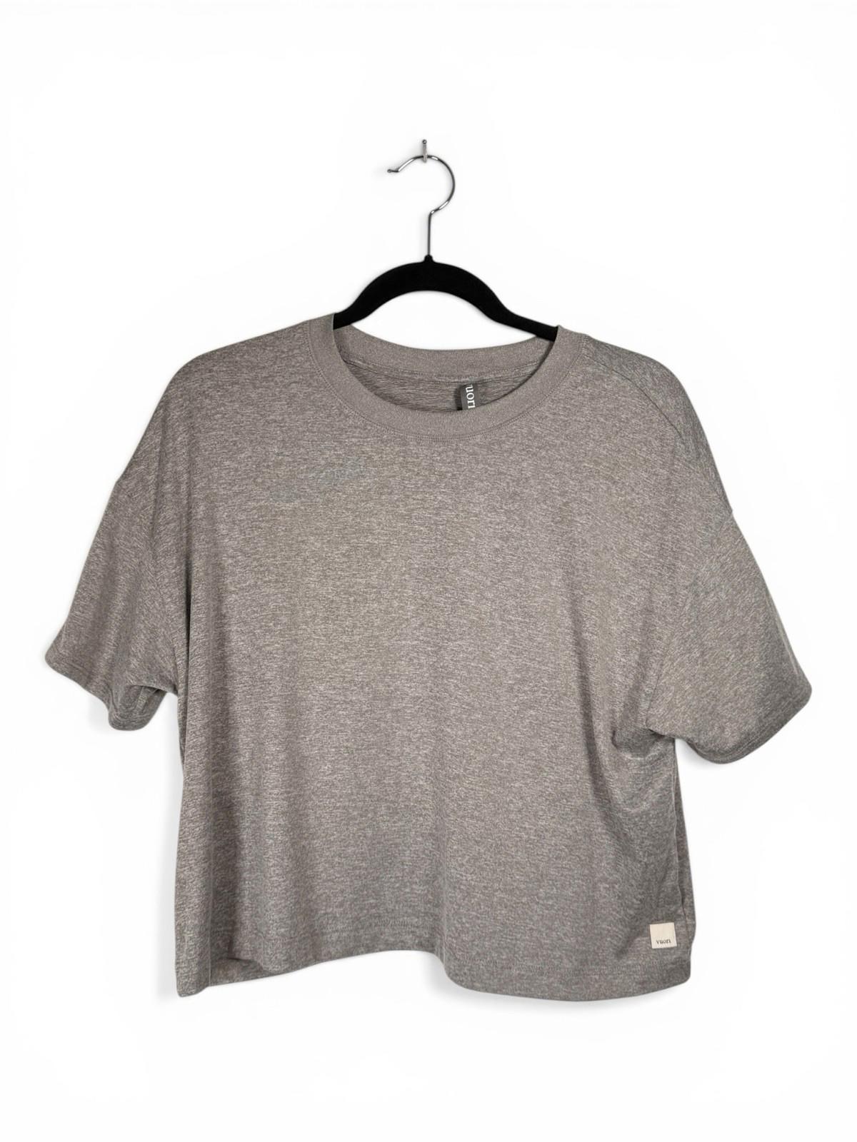 Vuori Women Medium Grey Energy Cropped Cami Heather Gray Tee UV Activewear Top - view 3