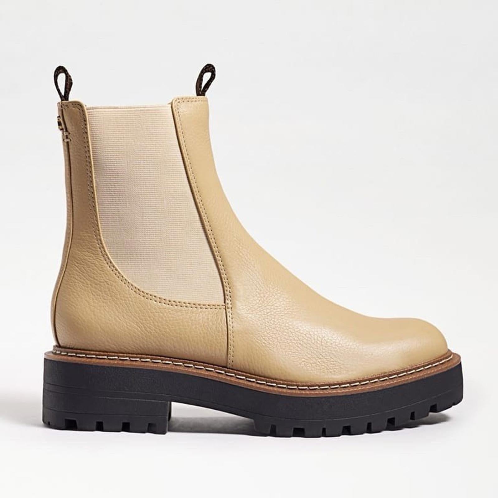 Sam Edelman Laguna Chelsea Boots Women US 7 Beige Sesame Leather Lug Sole Ankle - view 2