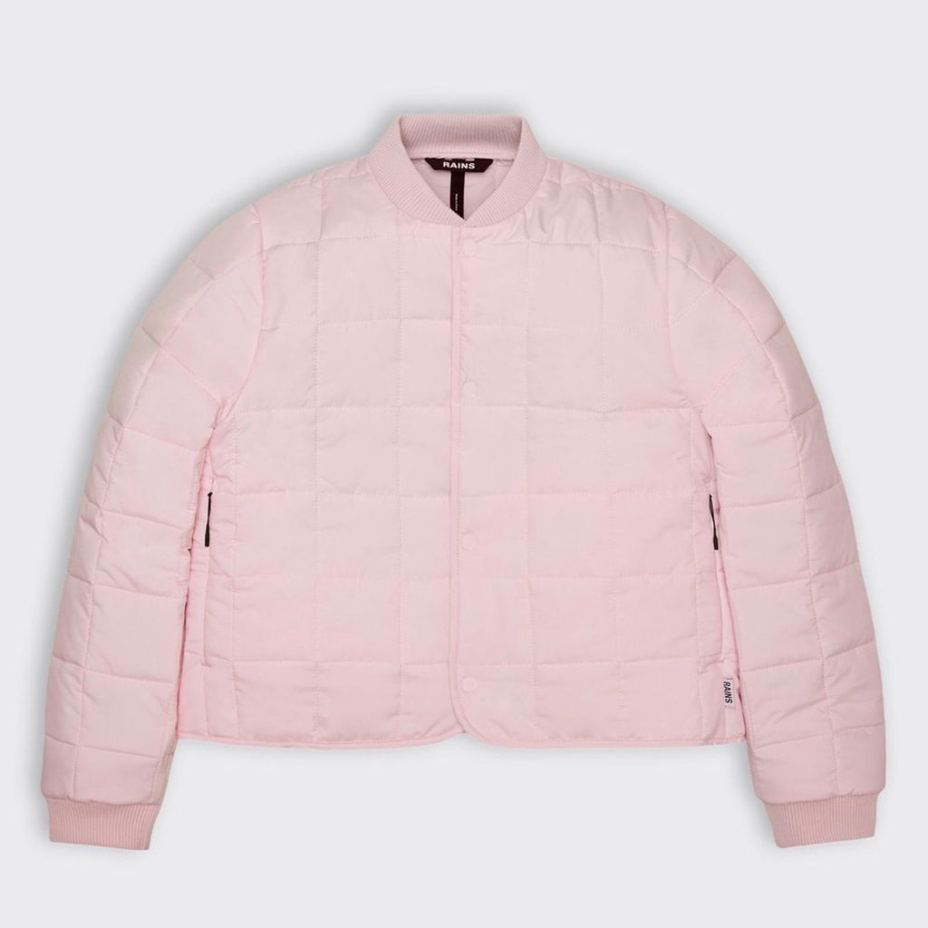 Rains Women’s Medium Liner Bomber Jacket Candy Pink Quilted Lightweight Coat - view 3