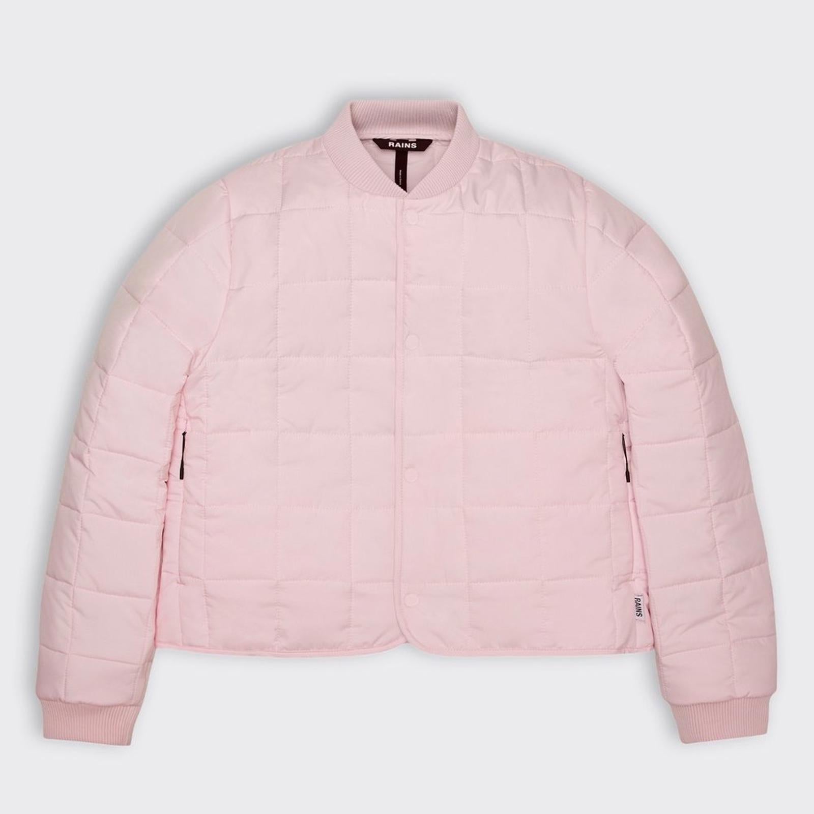 Rains Women’s Medium Liner Bomber Jacket Candy Pink Quilted Lightweight Coat - view 3