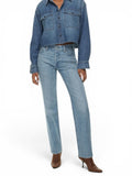 Denim Forum Aritzia Women's Cropped Denim Overshirt Jacket Light Wash Size Small