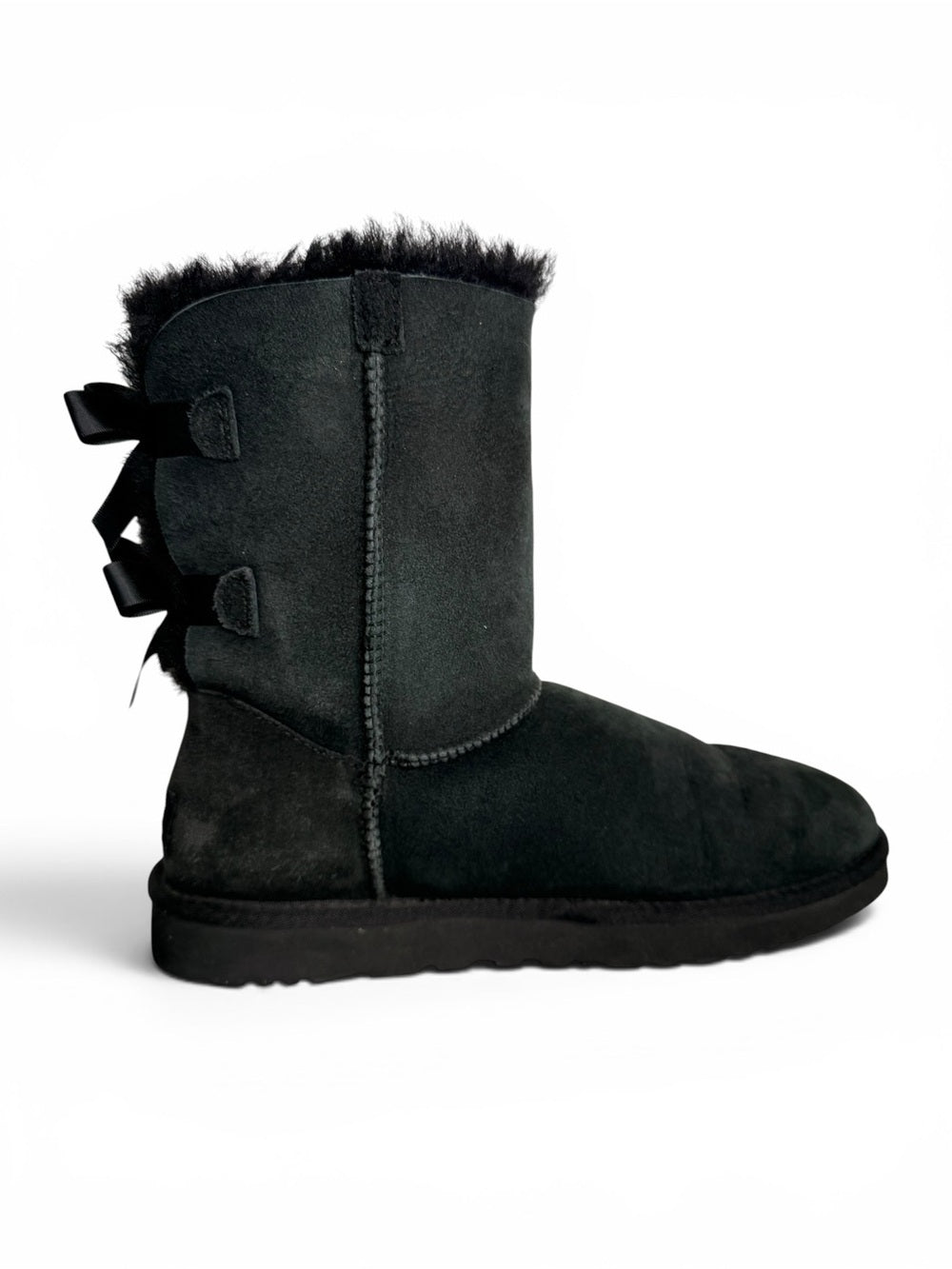 UGG Australia Bailey Bow II Black Sheepskin Boots Women's US 8 EU 39 Lace Up - view 2