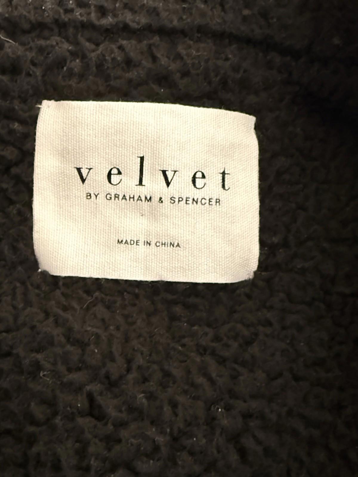 Velvet Graham Spencer Reversible Sherpa Vest Black Puffer Womens Small Cozy Zip - view 7