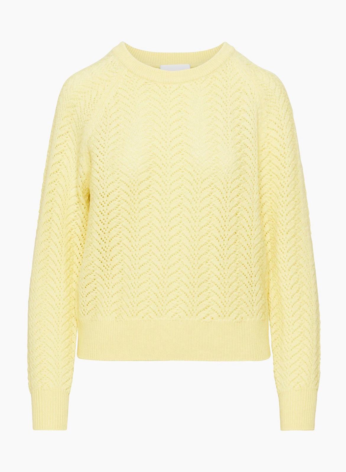 Wilfred Arbor Sweater XS Yellow Merino Wool Cable Knit Crewneck Women’s Aritzia - view 3
