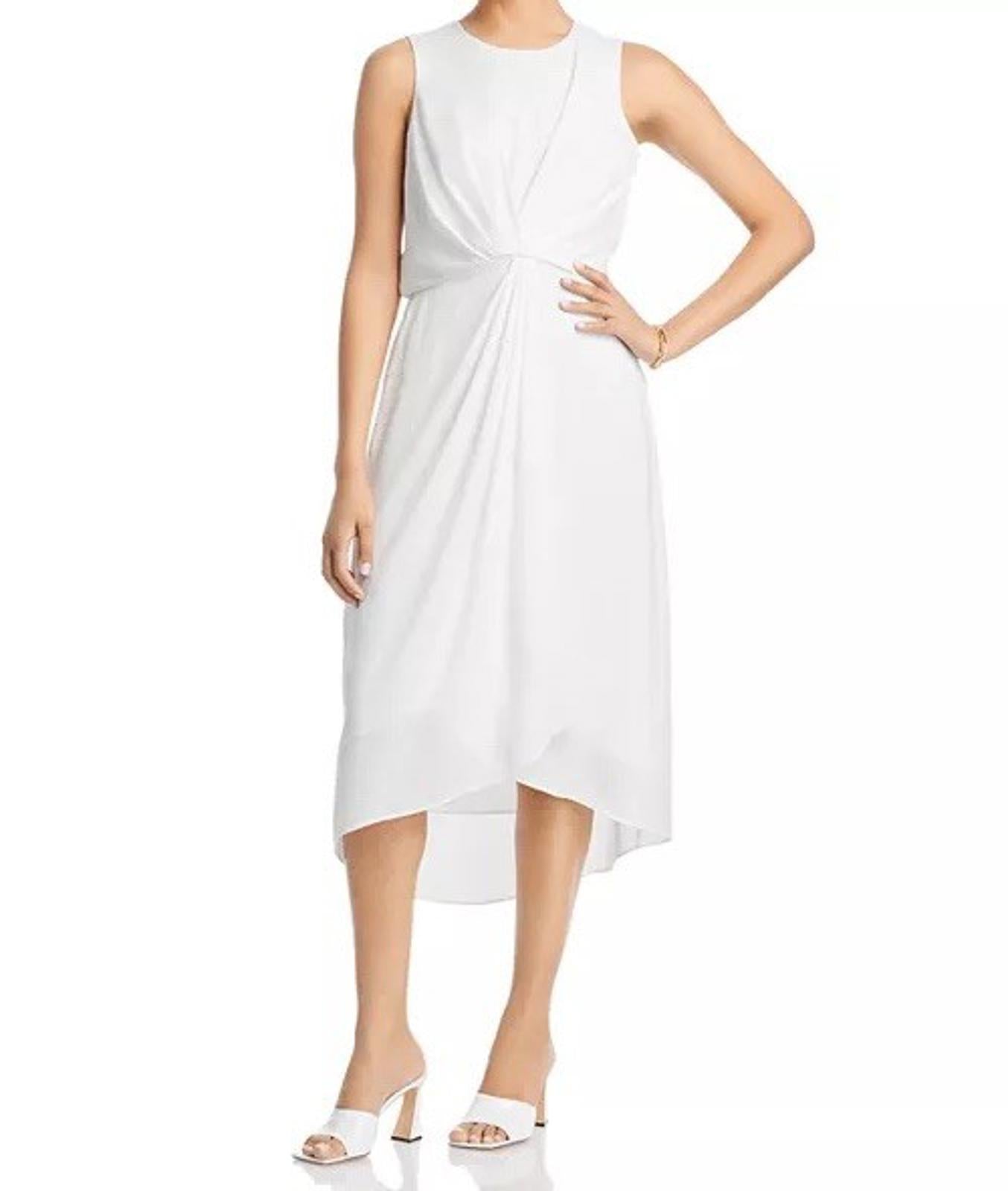 Kobi Halperin Blake Chiffon High Low Dress Women’s Small White Sleeveless Midi