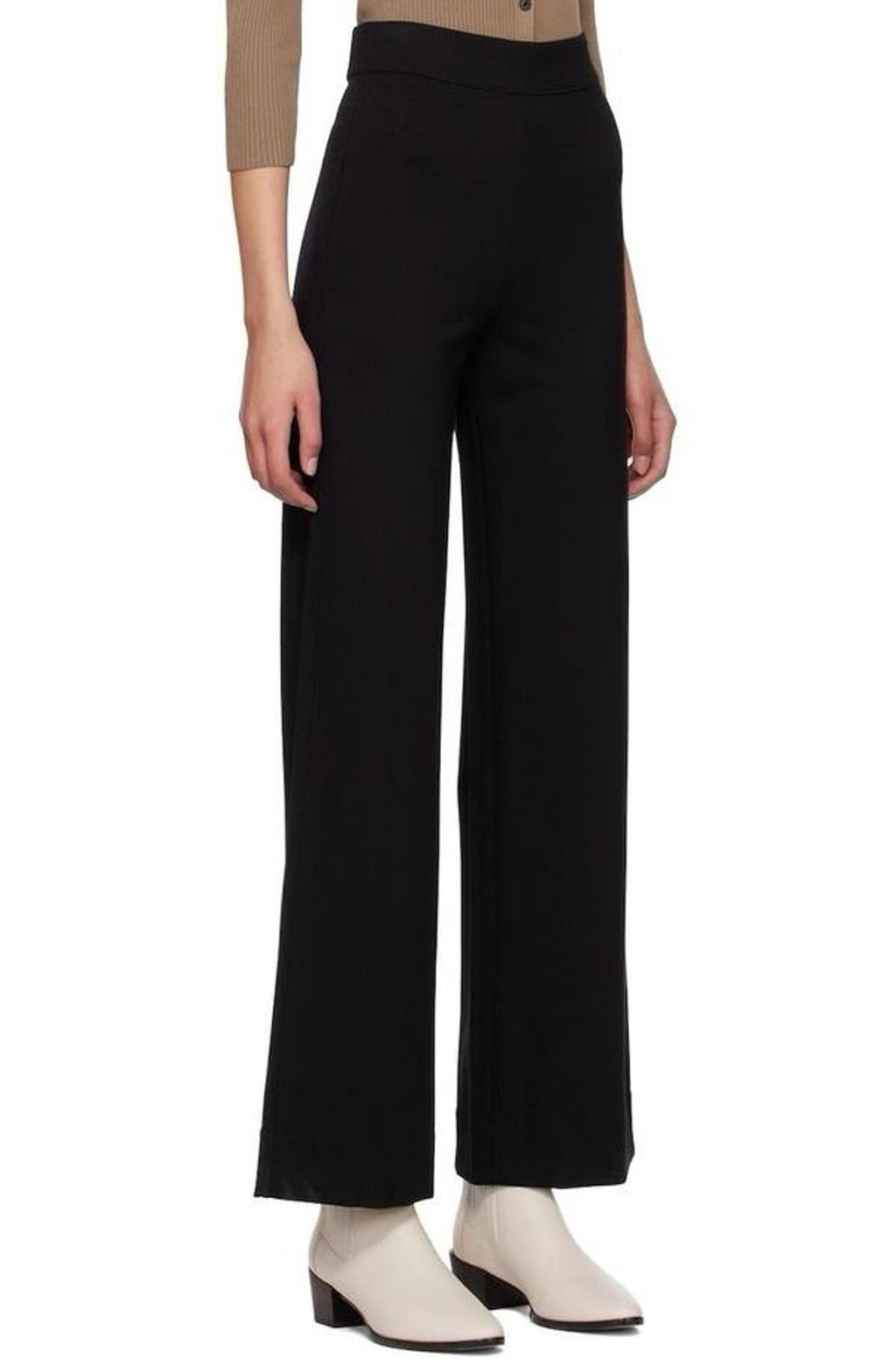 Rag & Bone Lily Trouser Women’s Medium Black 100% Wool Wide Leg High Rise Pants - view 4