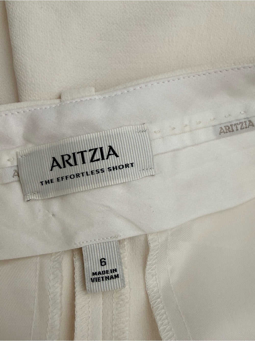 Aritzia The Effortless Mid-Thigh Shorts 6 Heather Matte Pearl Ivory High Rise - view 7