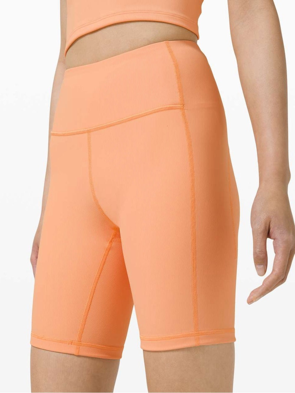 Lululemon Ribbed Contoured High Rise Shorts Malibu Peach Size 4 - view 5