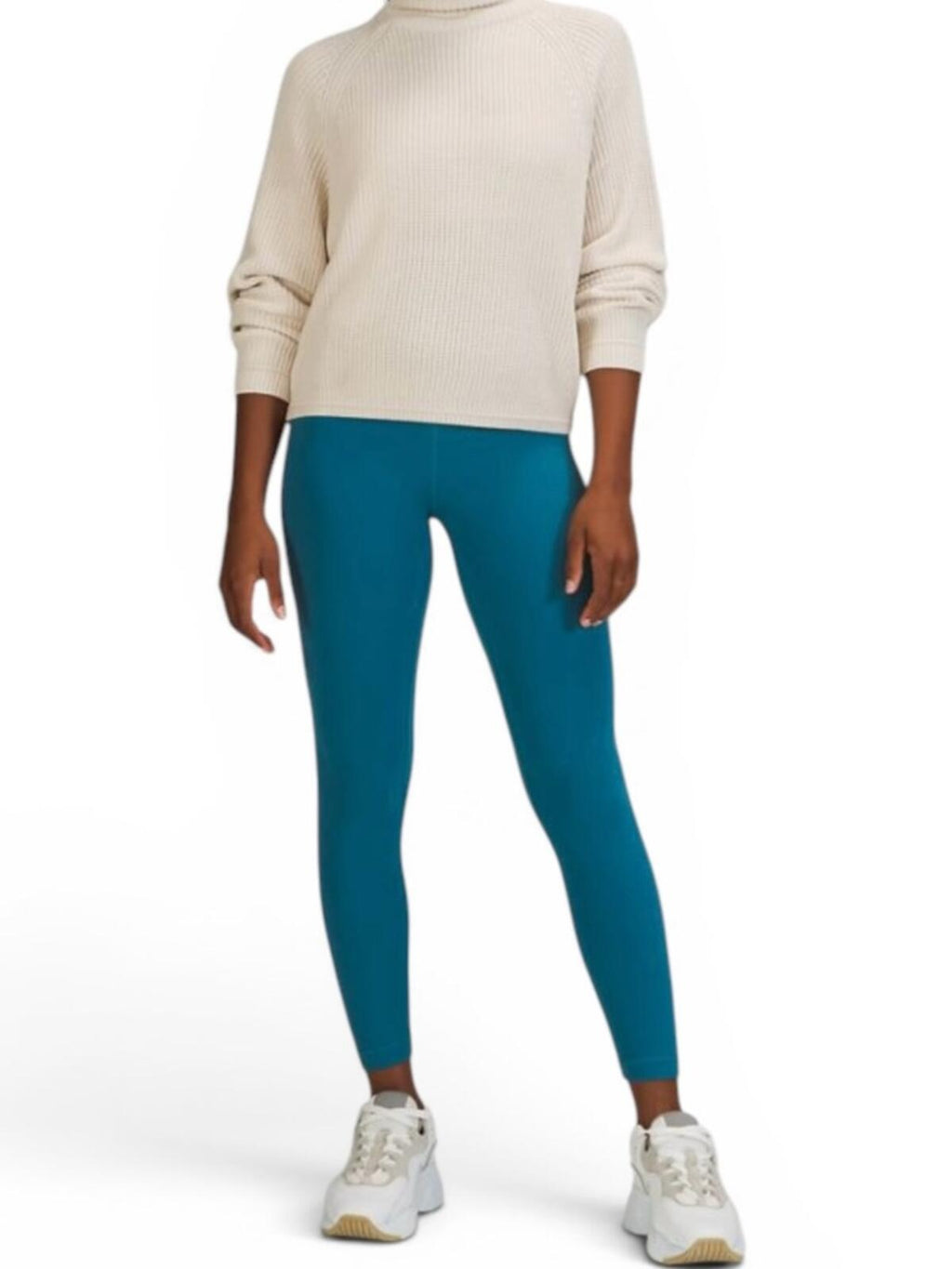 Lululemon Ribbed Turtleneck Sweater Cashlu Knit Cream Relaxed Fit - view 3