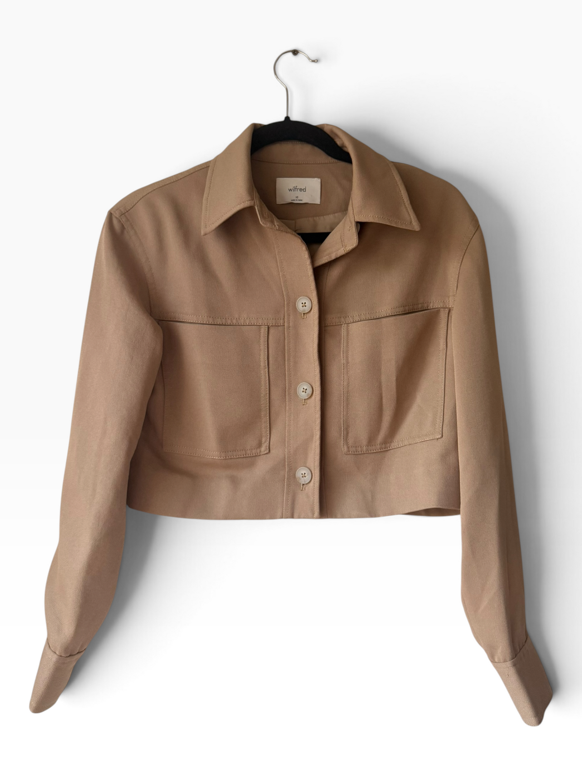 Wilfred Cropped Shirt Jacket Tan XS - IMG_6556