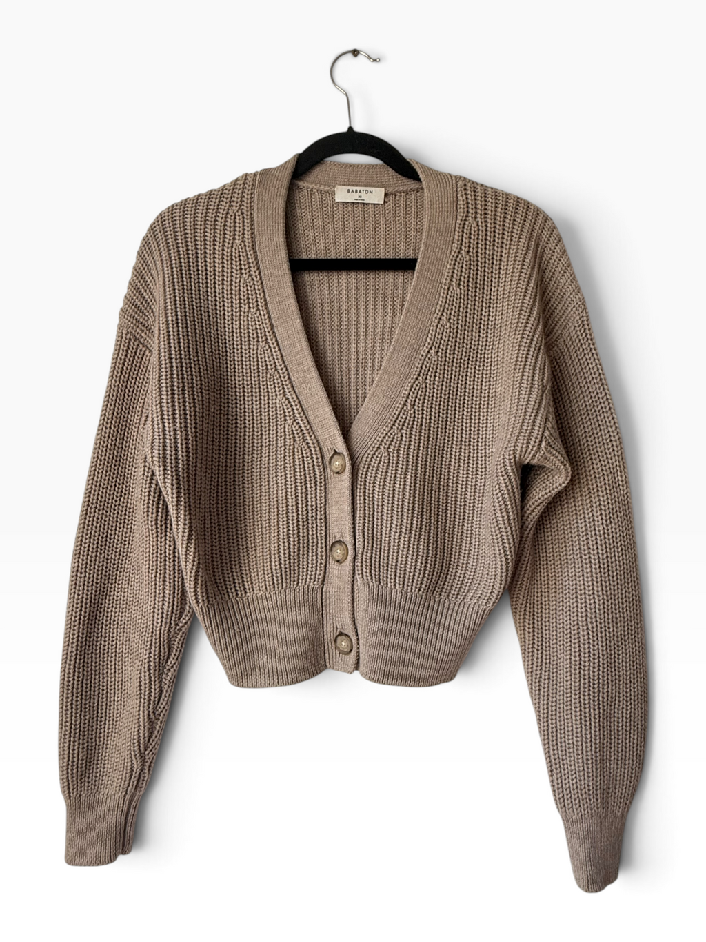 Babaton Merino Wool Cardigan Oatmeal XS - IMG_6353