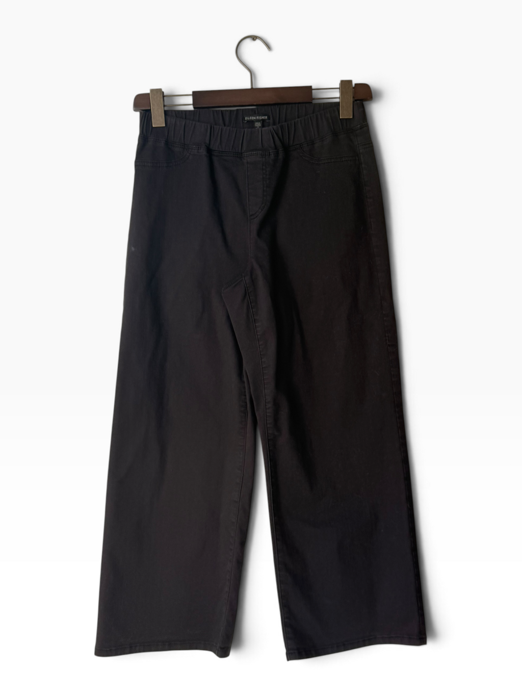 Eileen Fisher Organic Cotton Wide-Leg Cropped Jean Black XS - IMG_6281