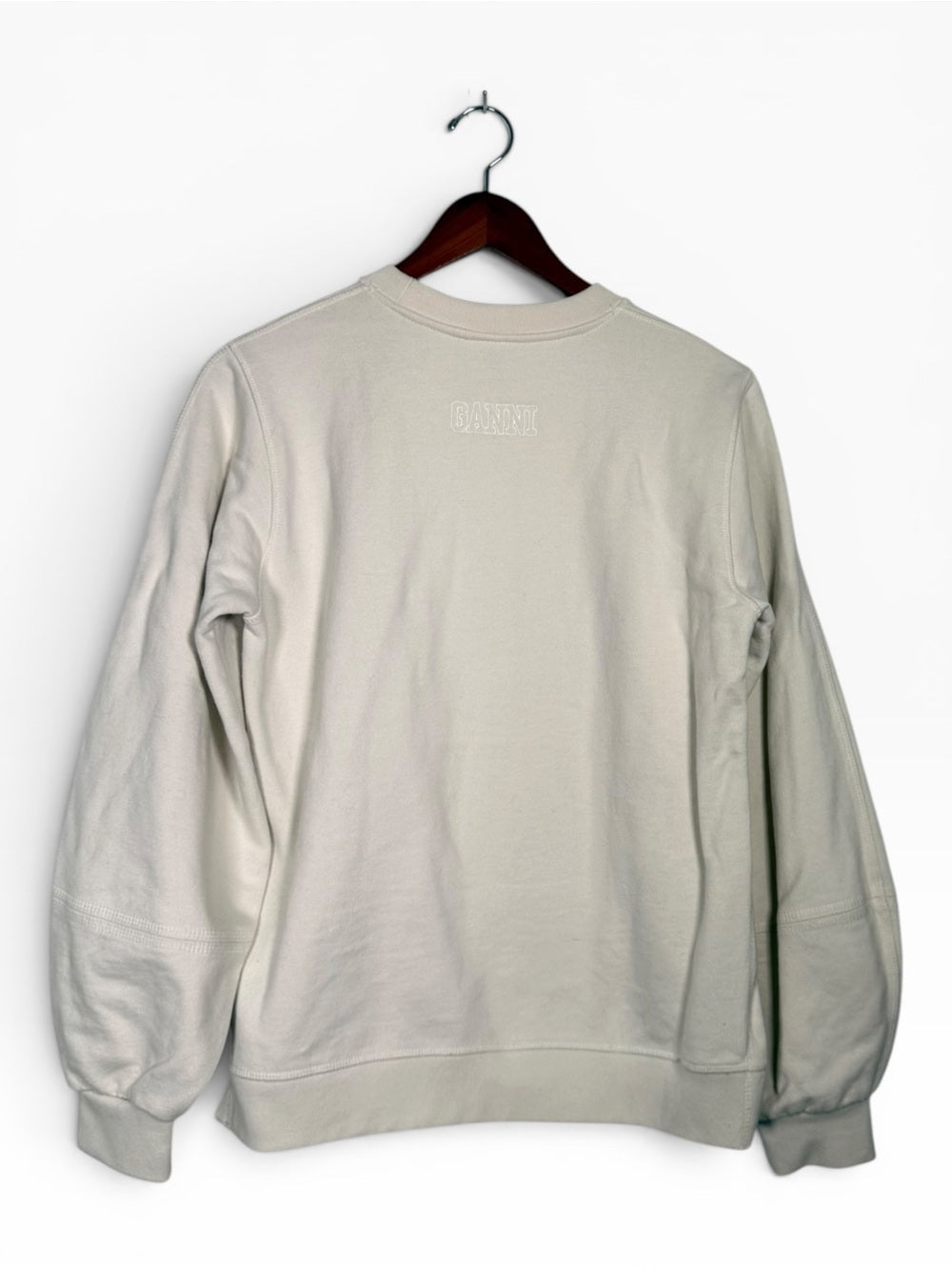 GANNI Software IV Organic Cotton Sweatshirt Cream Size Medium Women’s Sweater - view 8