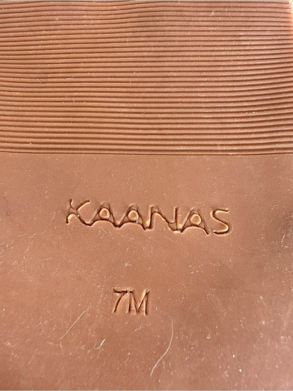 KAANAS Women’s Tan Brown Ruched Leather Cross Strap Slide Sandals Women Size 7M - view 5