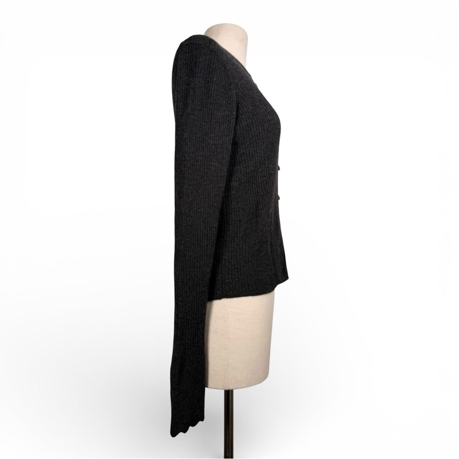 Lululemon Cashmere Cardigan Heathered Core Black Button Rib Knit Sweater Small - view 12