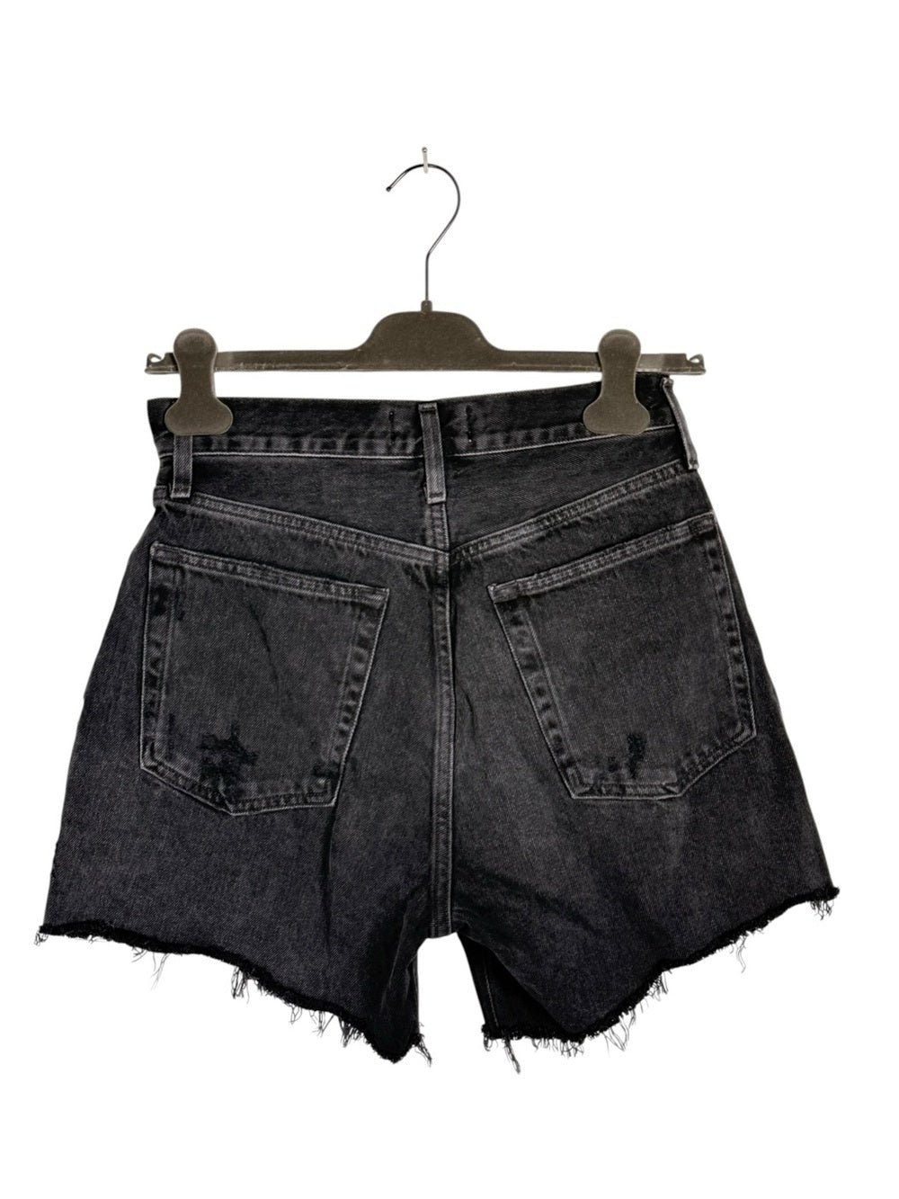 AGOLDE Riley High Rise Distressed Denim Shorts Black Size 26 Cutoff Women - view 5