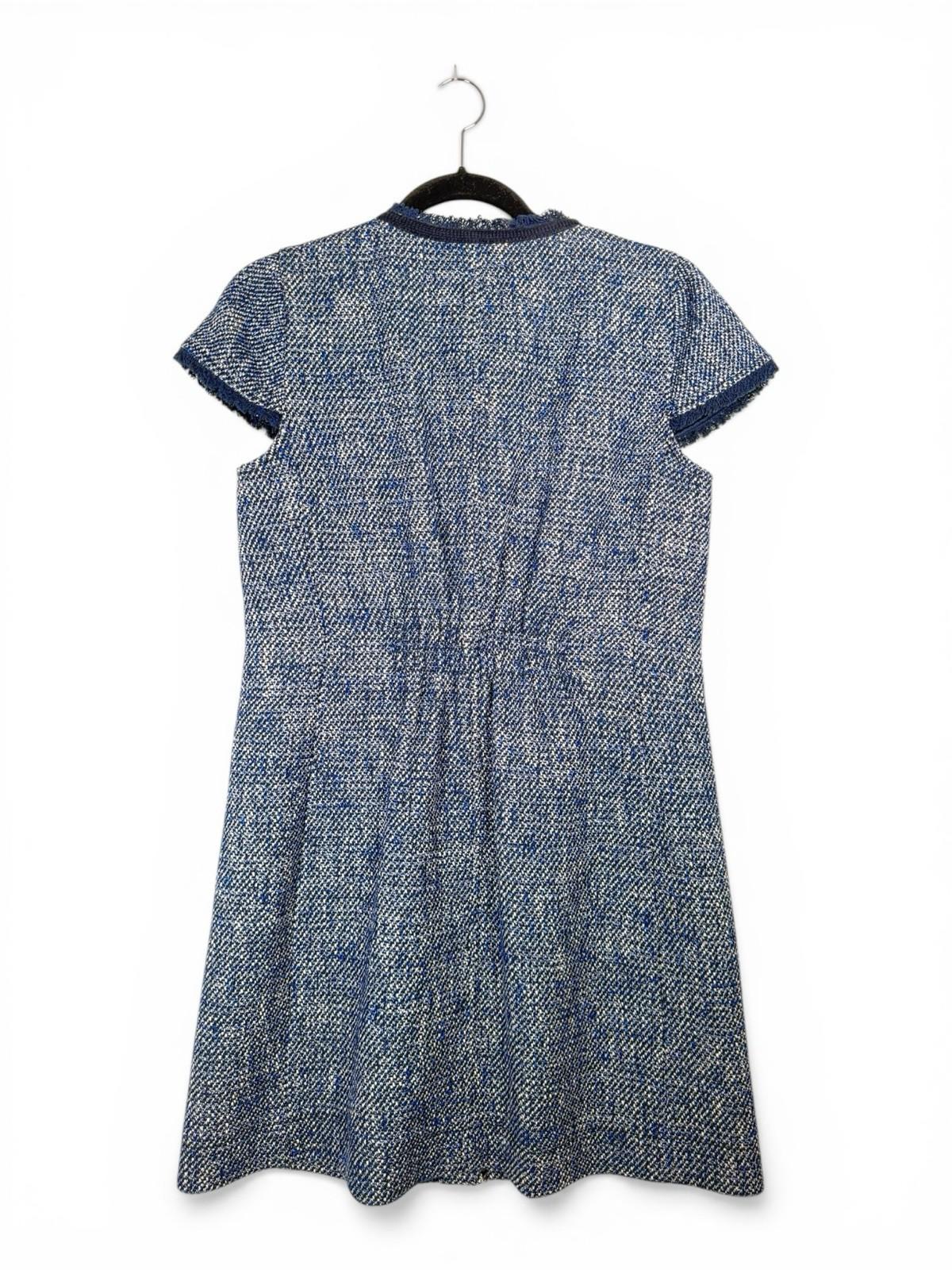 ME+EM Tweed Mini Dress Navy Gold Button Women's US 8 UK 12 SS25 Current Season - view 10