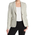Veronica Beard Hossana Striped Dicky Blazer XS Black White Stripe Tweed Jacket
