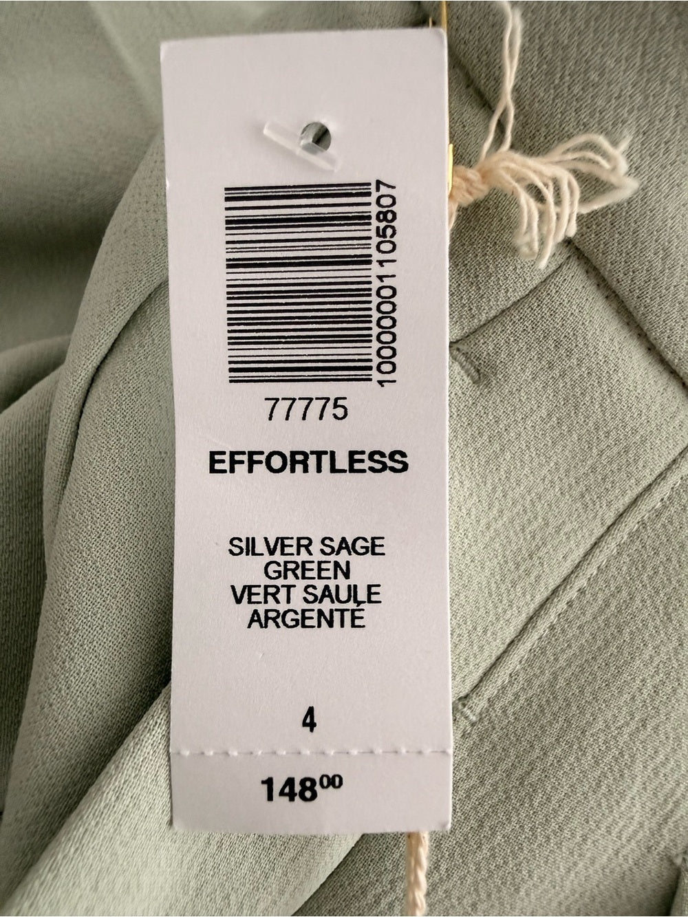 Aritzia Wilfred Effortless Pants Silver Sage Green Size 4 NWT Wide Leg Trousers - view 3
