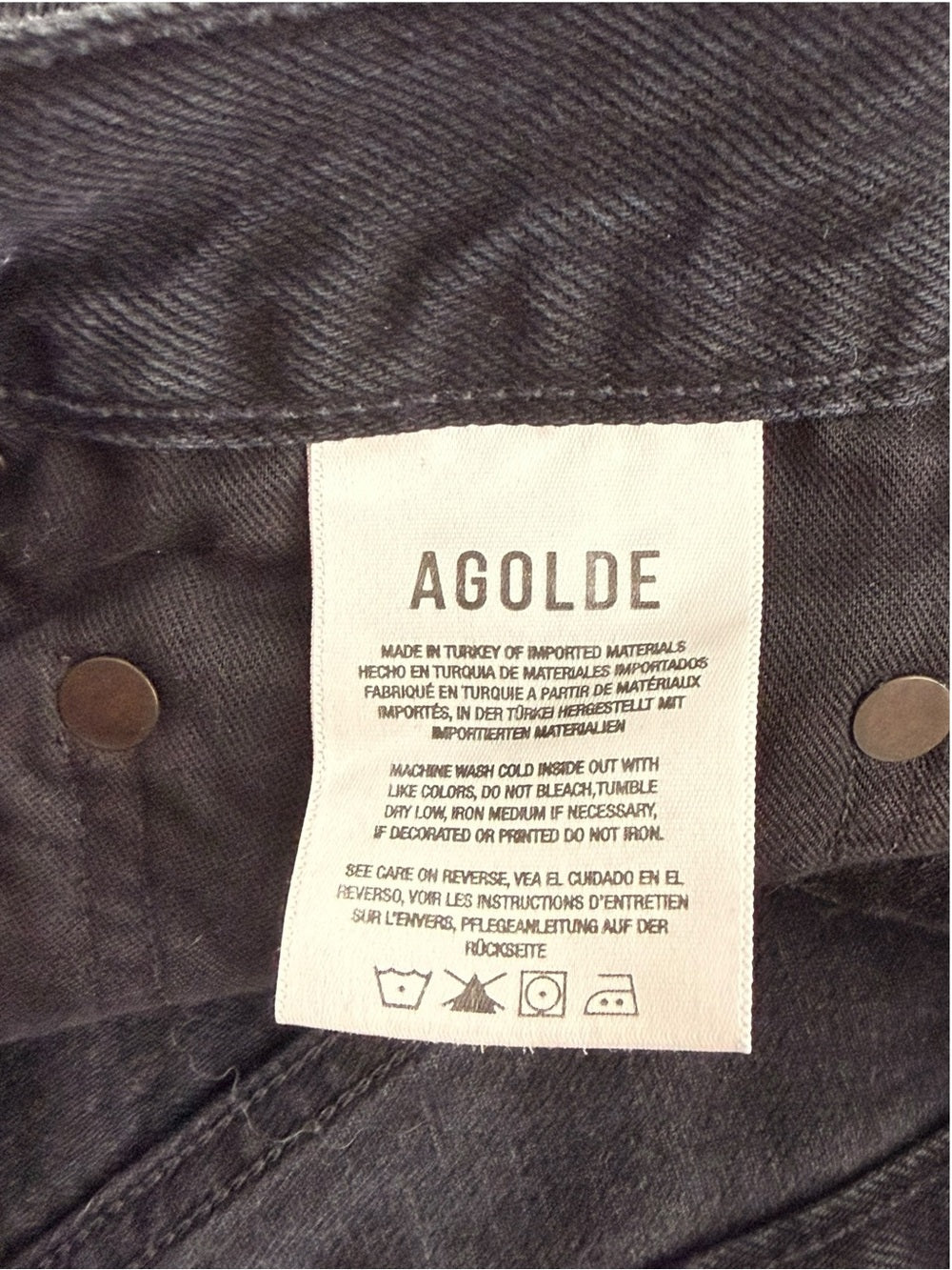 AGOLDE Riley High Rise Distressed Denim Shorts Black Size 26 Cutoff Women - view 8