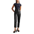 Ted Baker Women Katrino Metallic Rib Knit Tee Navy Short Sleeve Top Size 2 Small