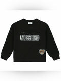 Moschino Logo Sweatshirt Teddybear Patch Zip Pocket Black Women's XS Small Shirt