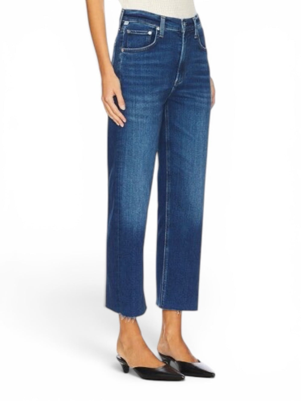 Citizens of Humanity Palma Crop Wide Leg Jeans Medium Wash Women's 27 Denim - view 2