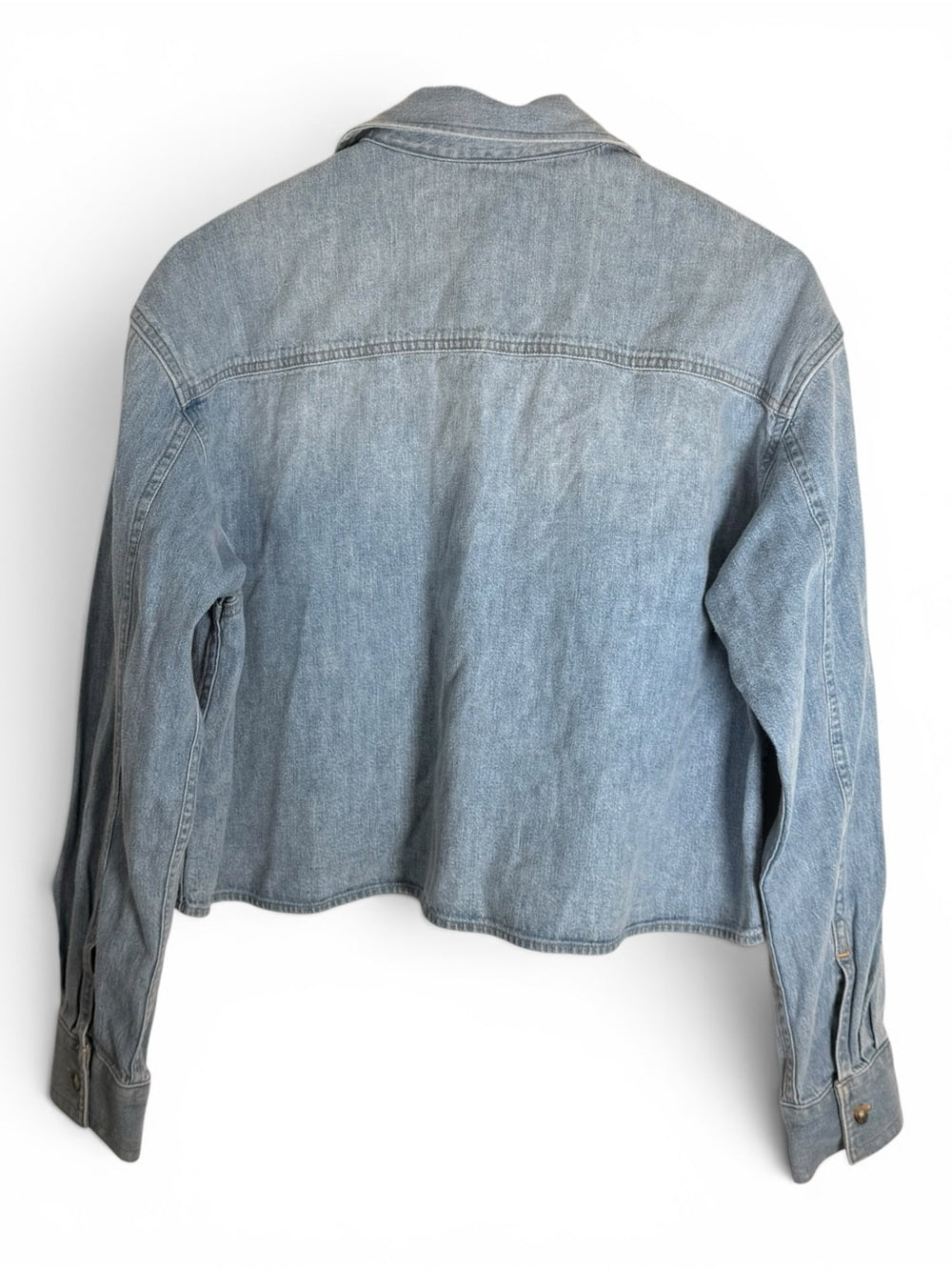 Denim Forum Aritzia Women's Cropped Denim Overshirt Jacket Light Wash Size Small - view 8