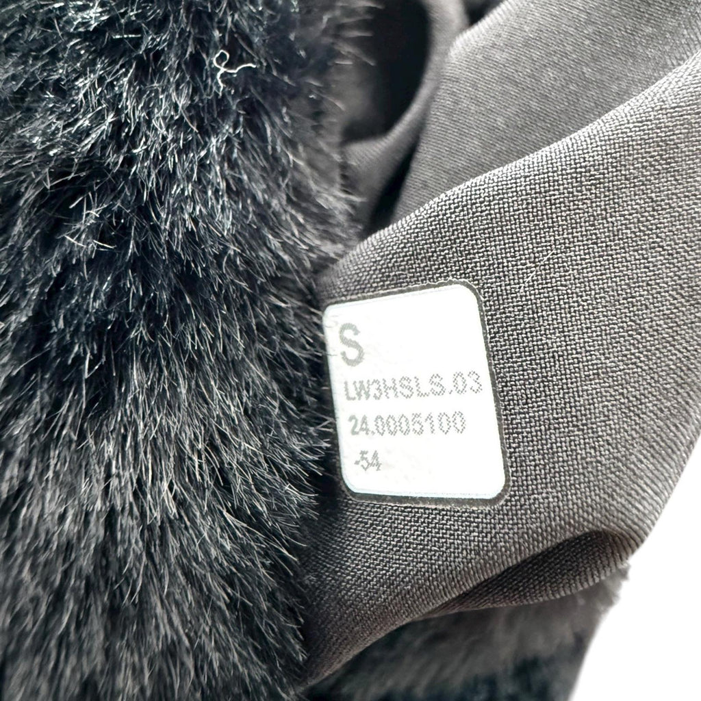 Lululemon Women Black Textured Fleece Reversible Faux Fur Jacket Size Small Coat - view 9