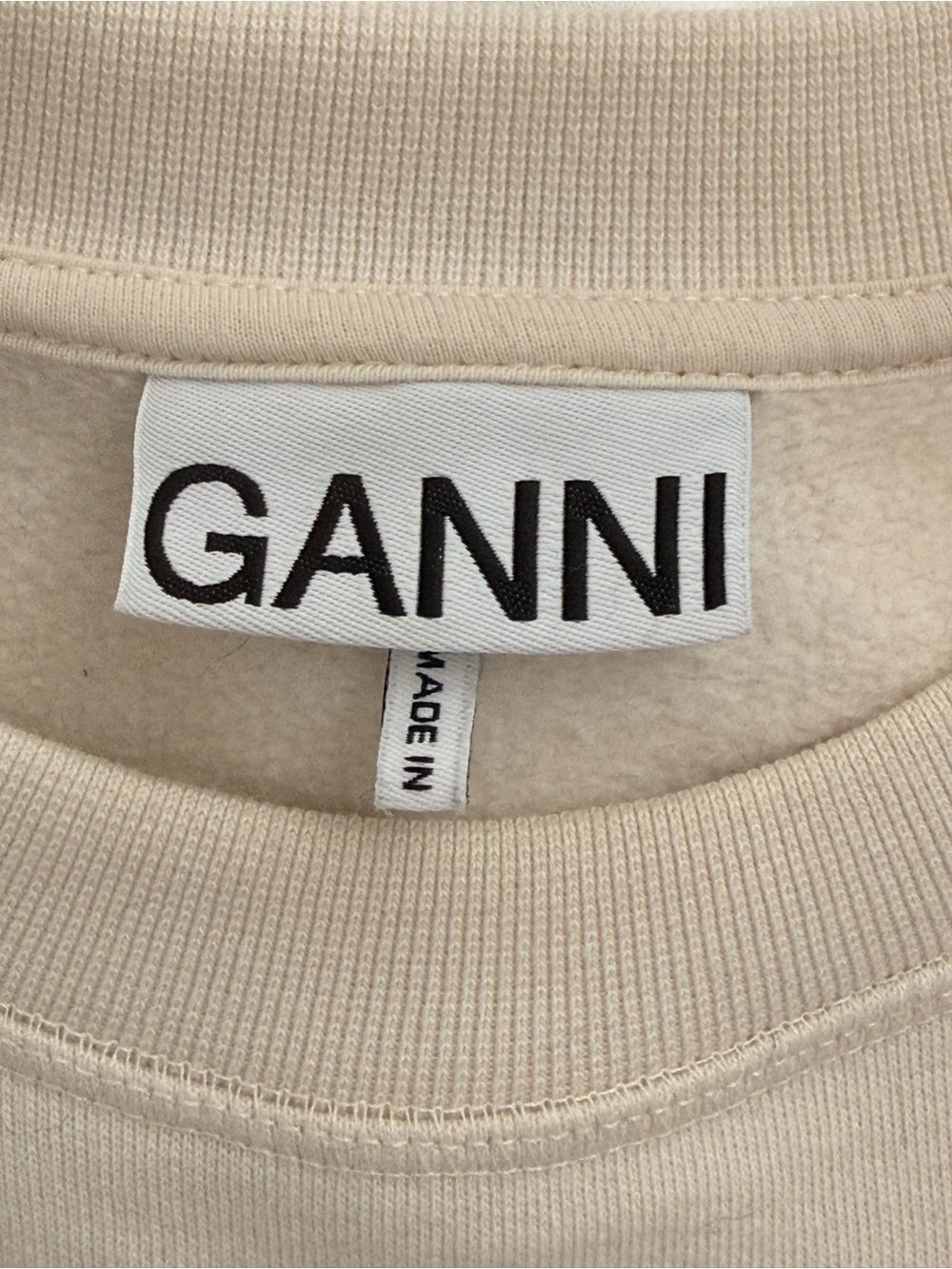 GANNI Software IV Organic Cotton Sweatshirt Cream Size Medium Women’s Sweater - view 9