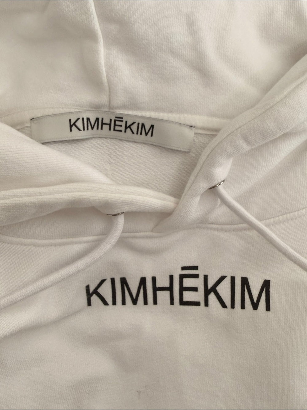 KIMHĒKIM White Oversized Hoodie Ribbon Tie Distressed Hem Women's Medium Sweater - view 5