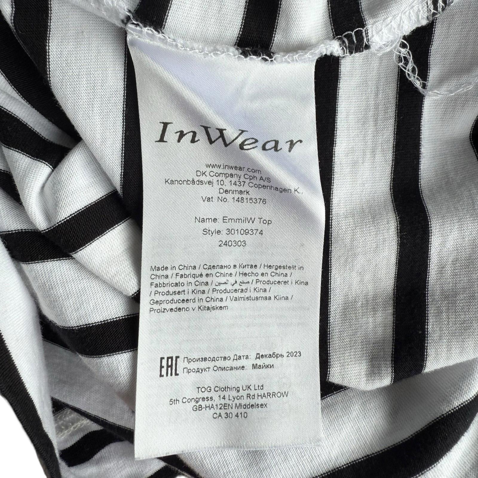 InWear Women EmmiIW Tank Top XS White Black Striped Cotton Sleeveless Tee Shirt - view 7