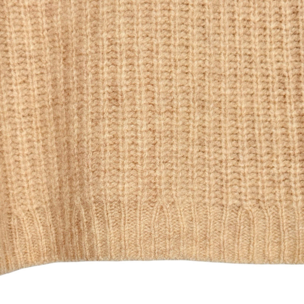 Reformation XS Wool Cropped Sweater Women Beige Tan Long Sleeve Knit Pullover - view 5