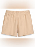 Brunette The Label Cotton Jogger Shortie Shorts Beige S/M Elastic Waist Lounge