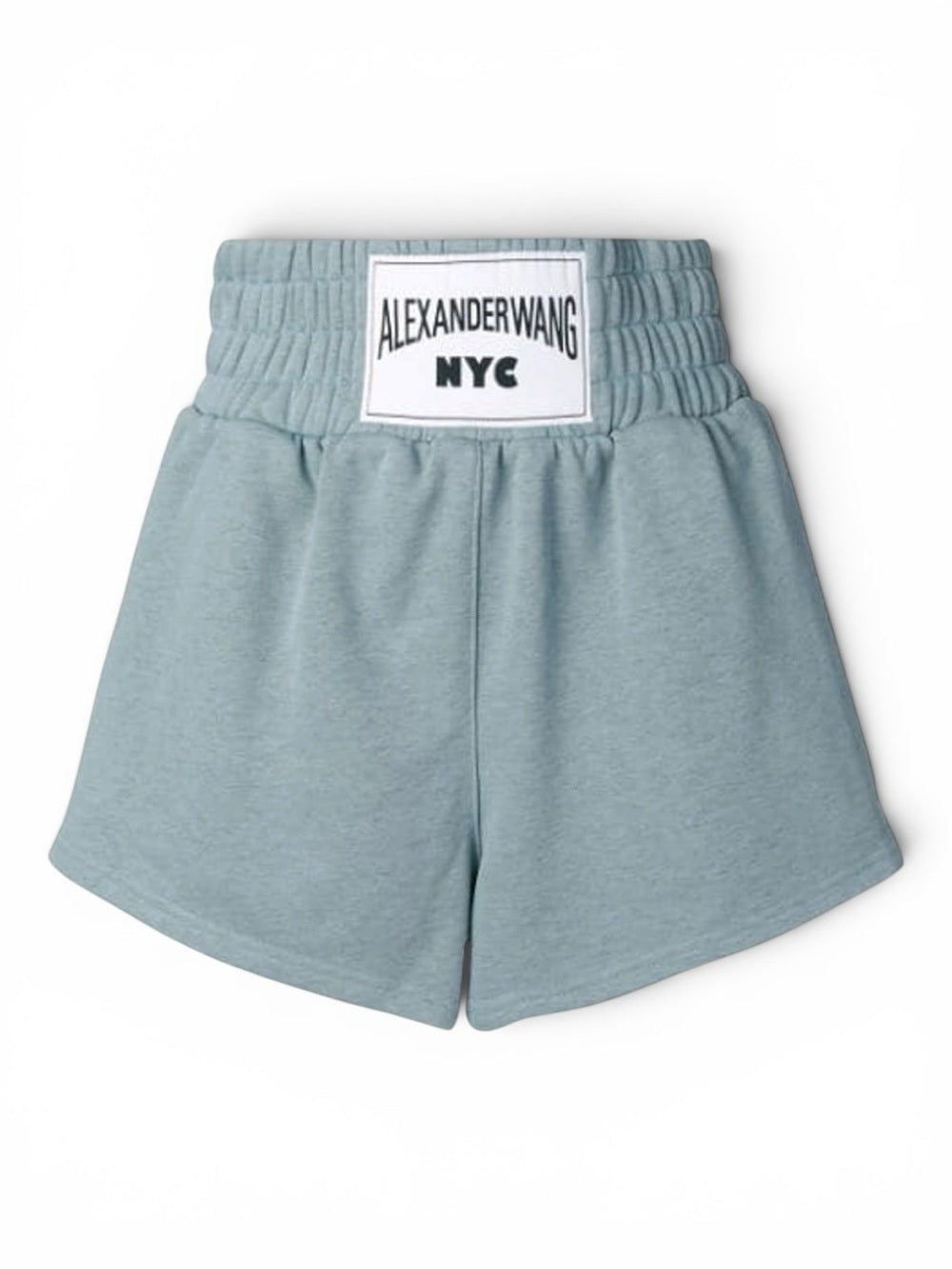 Alexander Wang NYC Terry Boxing Shorts Sea Blue Logo Waist Size Small EU 38