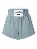 Alexander Wang NYC Terry Boxing Shorts Sea Blue Logo Waist Size Small EU 38