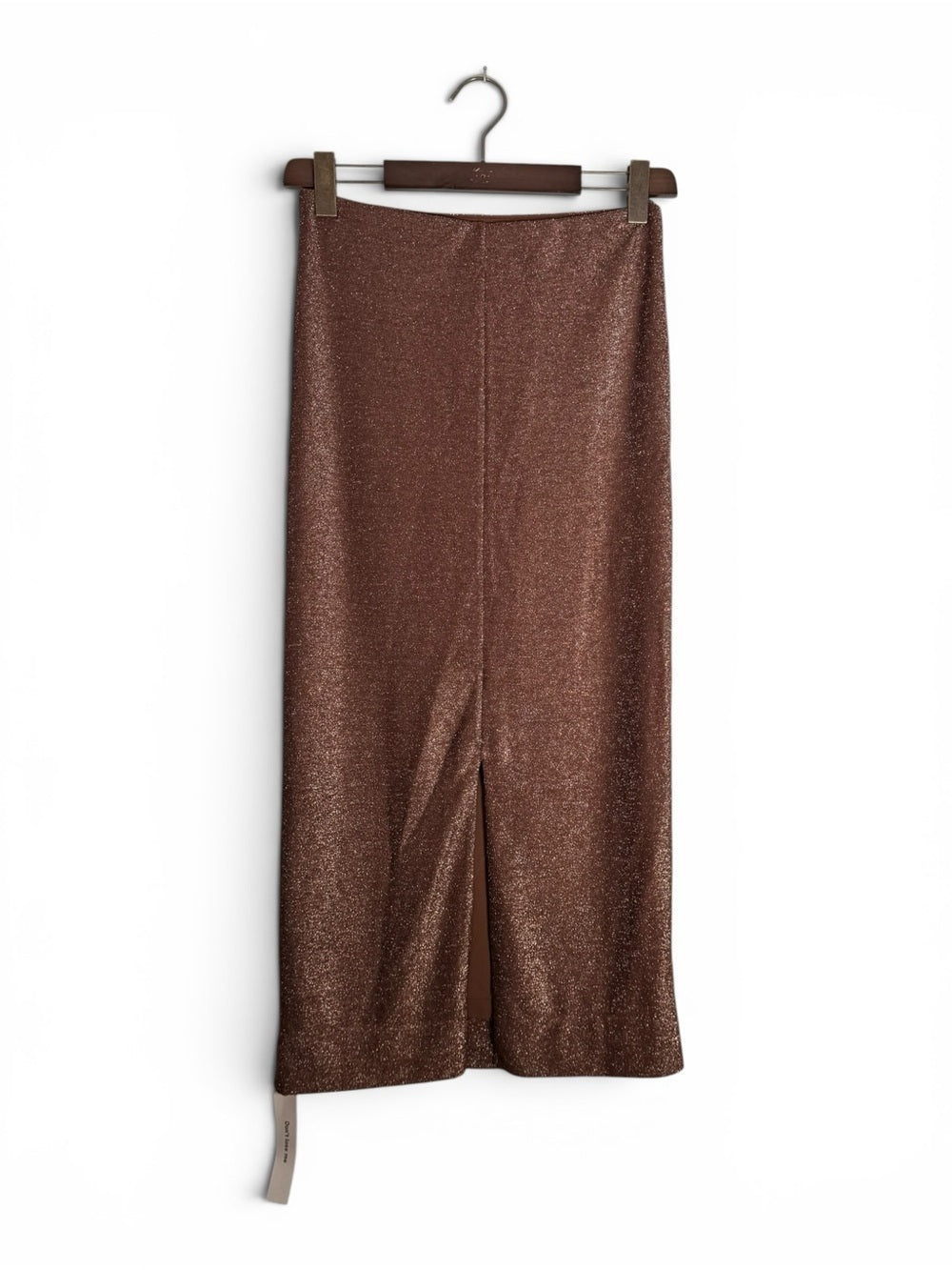 Reformation Maria Knit Sparkle Midi Skirt Cafe Bronze Metallic NWT Medium Maxi - view 2