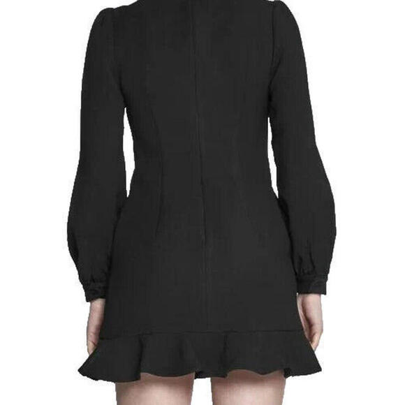 Self Portrait Women's US6 Black AW22-108 Crystal Crêpe Ruffled Bib Mini Dress - view 5