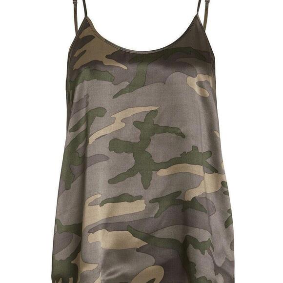 ATM Anthony Thomas Melillo Womens Small Green Camo Silk Jungle Camisole Tank Top - view 5