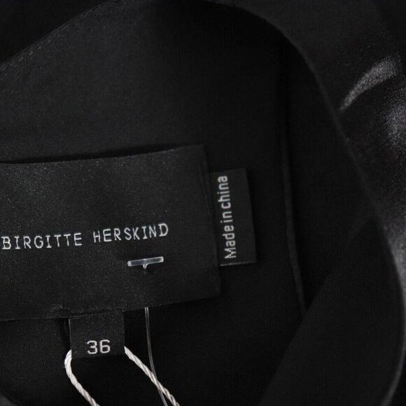 Birgitte Herskind Women's 36 US6 Black Satin Dixie Silk Round Neck Tank Top NWT - view 3