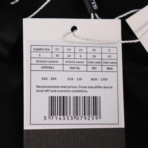 Birgitte Herskind Women's 36 US6 Black Satin Dixie Silk Round Neck Tank Top NWT - view 5